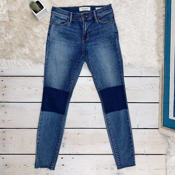 PacSun Denim - PacSun | Skinny Ankle Knee Patch Jegging Jean